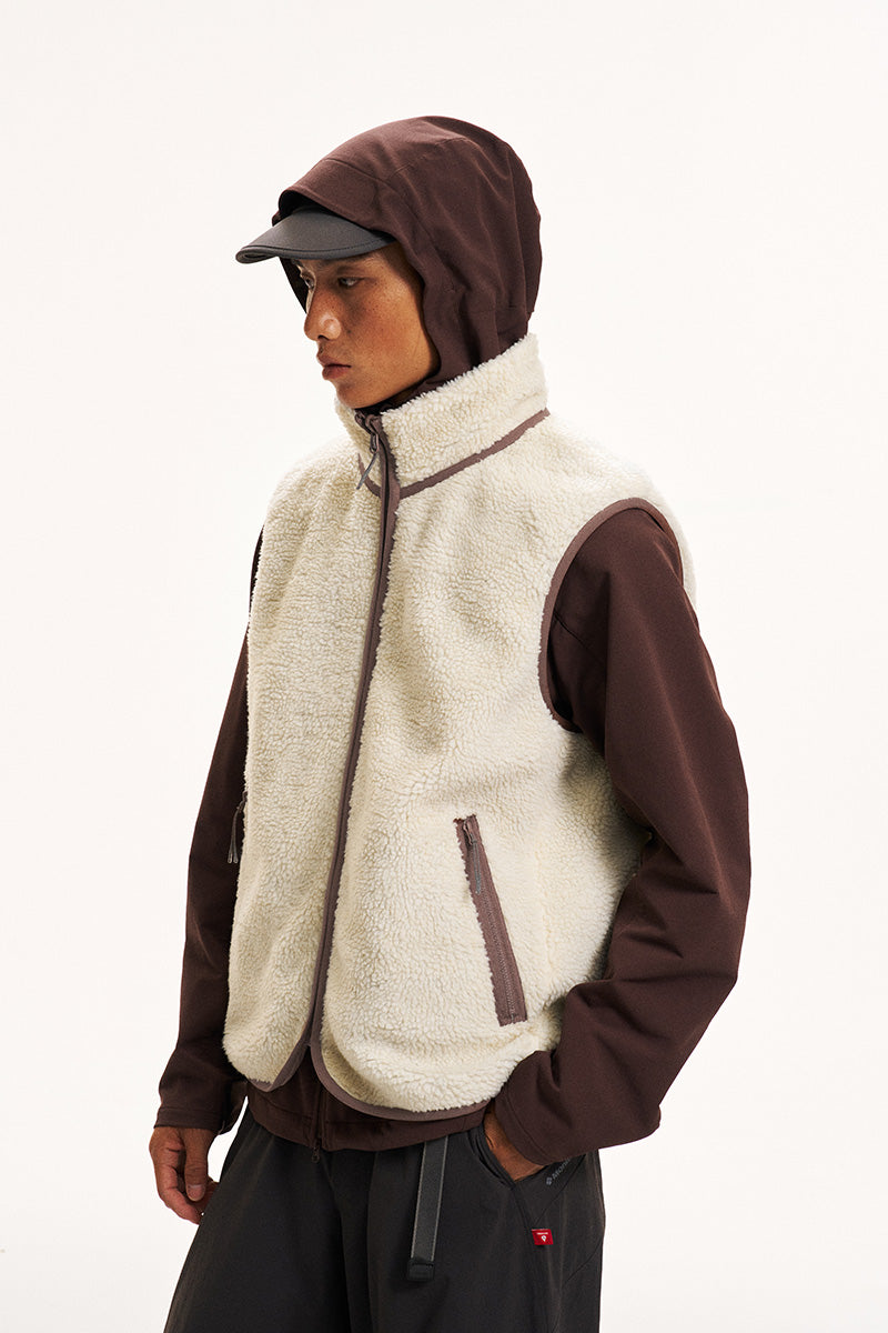 Reversible Stand-Collar Fleece Vest — Men's