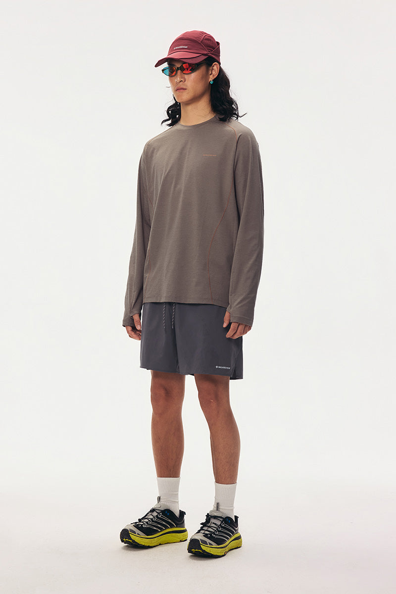 コントラストステッチ ロングスリーブTシャツ メンズ