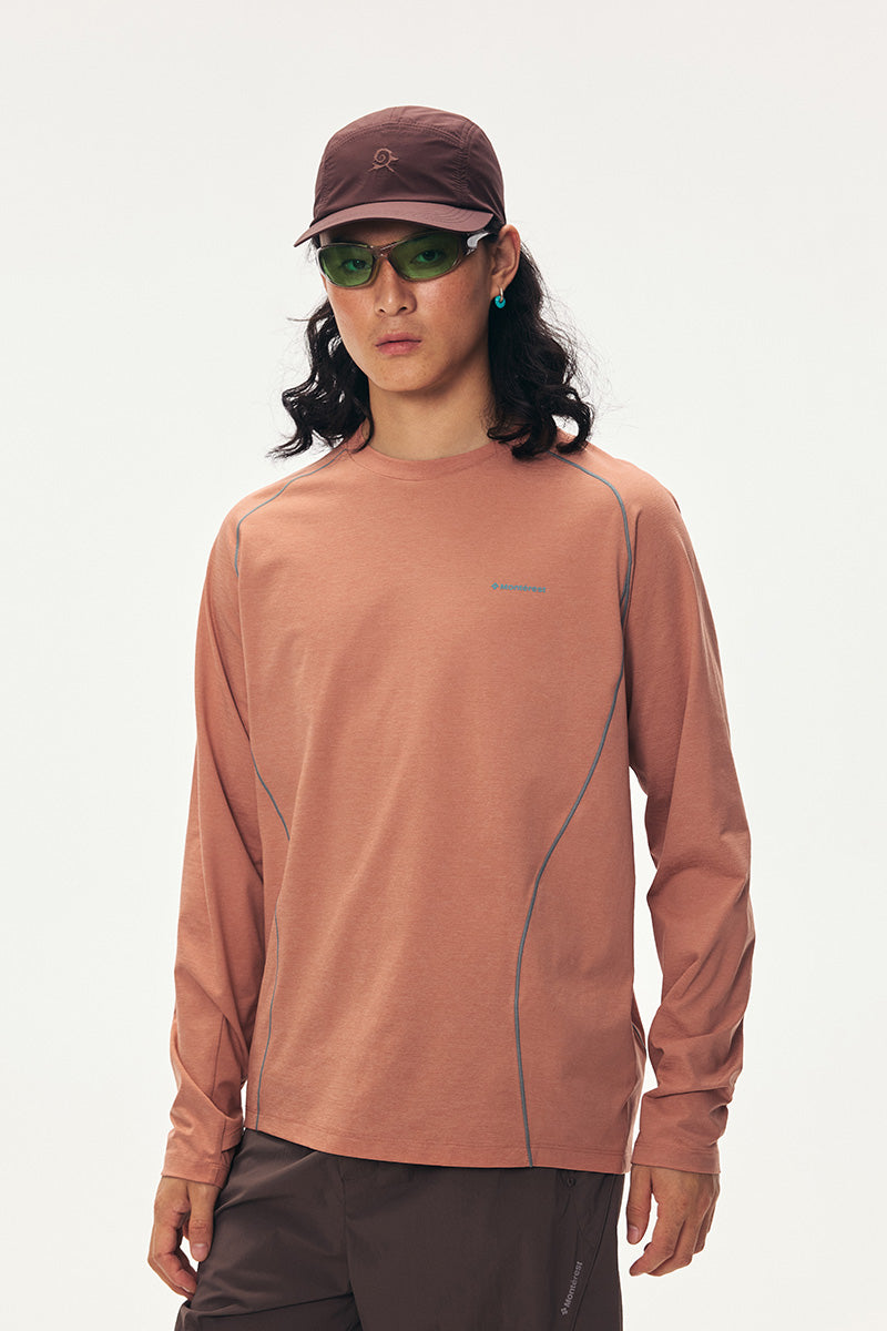 コントラストステッチ ロングスリーブTシャツ メンズ