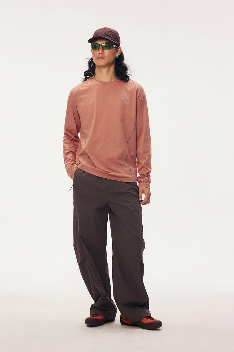 コントラストステッチ ロングスリーブTシャツ メンズ