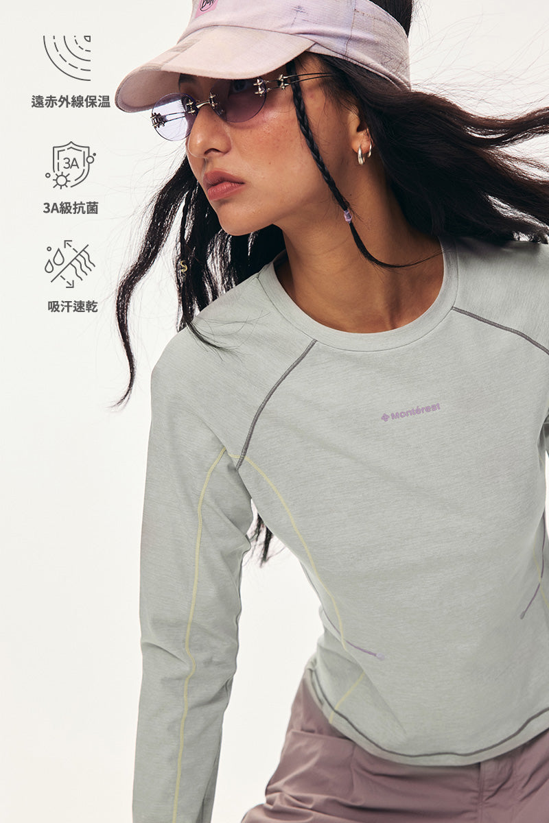 Monterest コントラストステッチ ロングスリーブTシャツ レディース product image