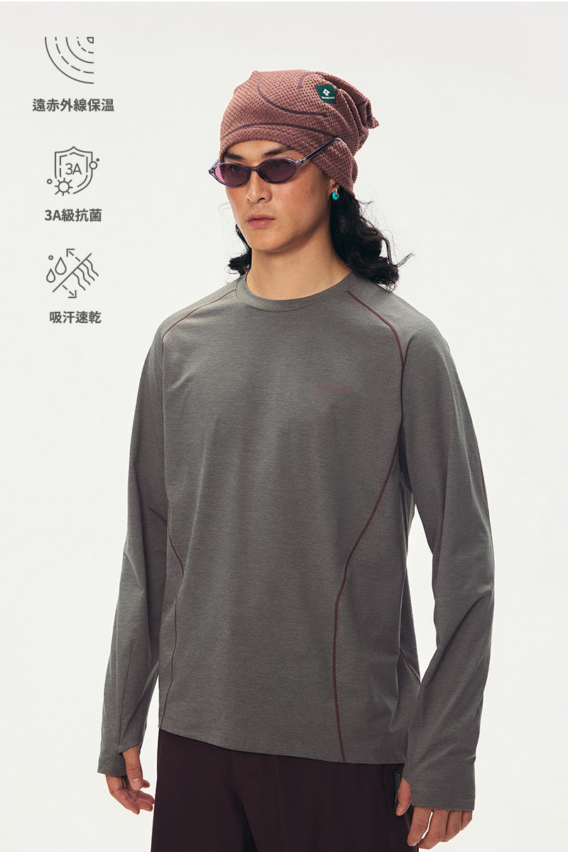 コントラストステッチ ロングスリーブTシャツ メンズ