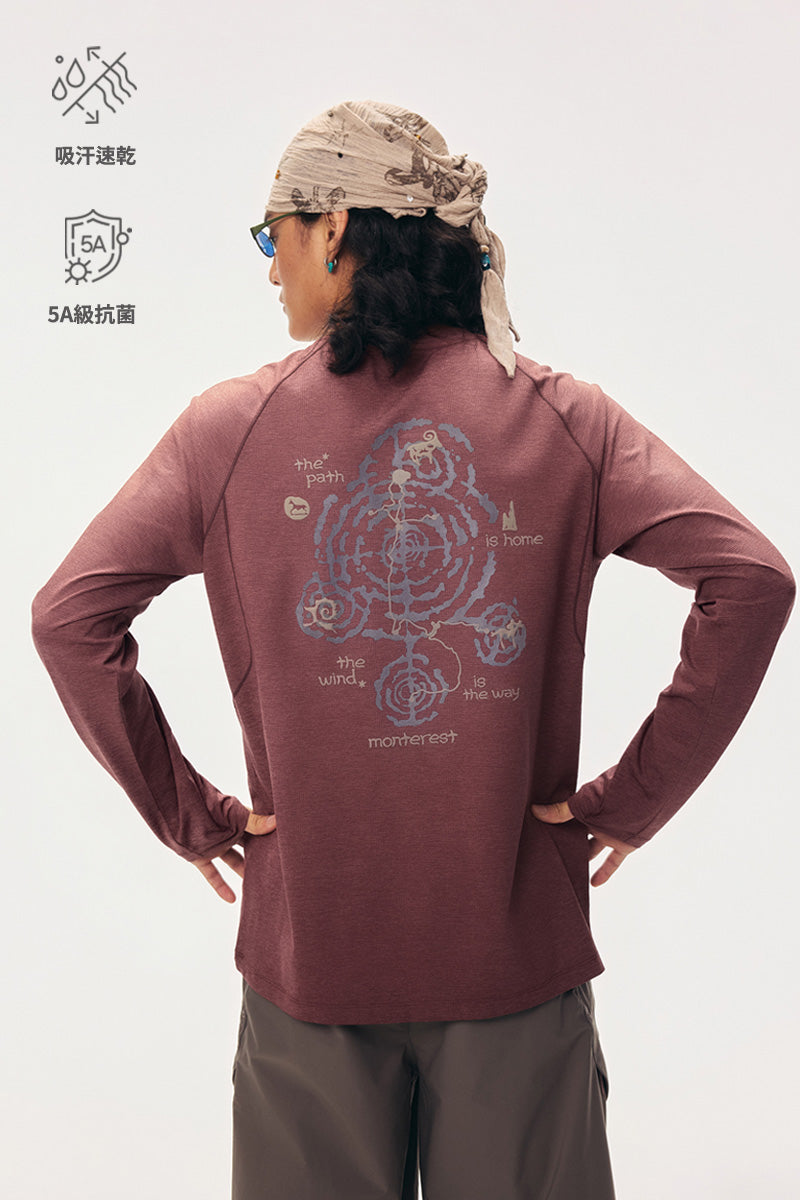 「岩叙」速乾グラフィック ロングスリーブTシャツ