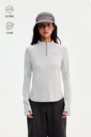 Women's Quick-Drying Half-Zip Long-Sleeve T-Shirt