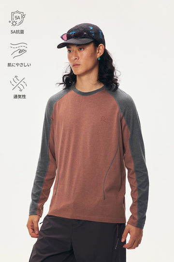 Retro Color-Block Long-Sleeve T-Shirt