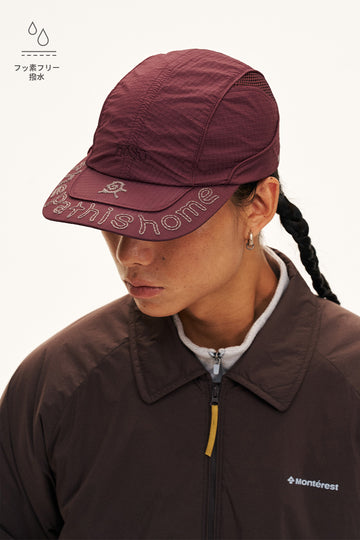 Water-repellent embroidered mesh cap
