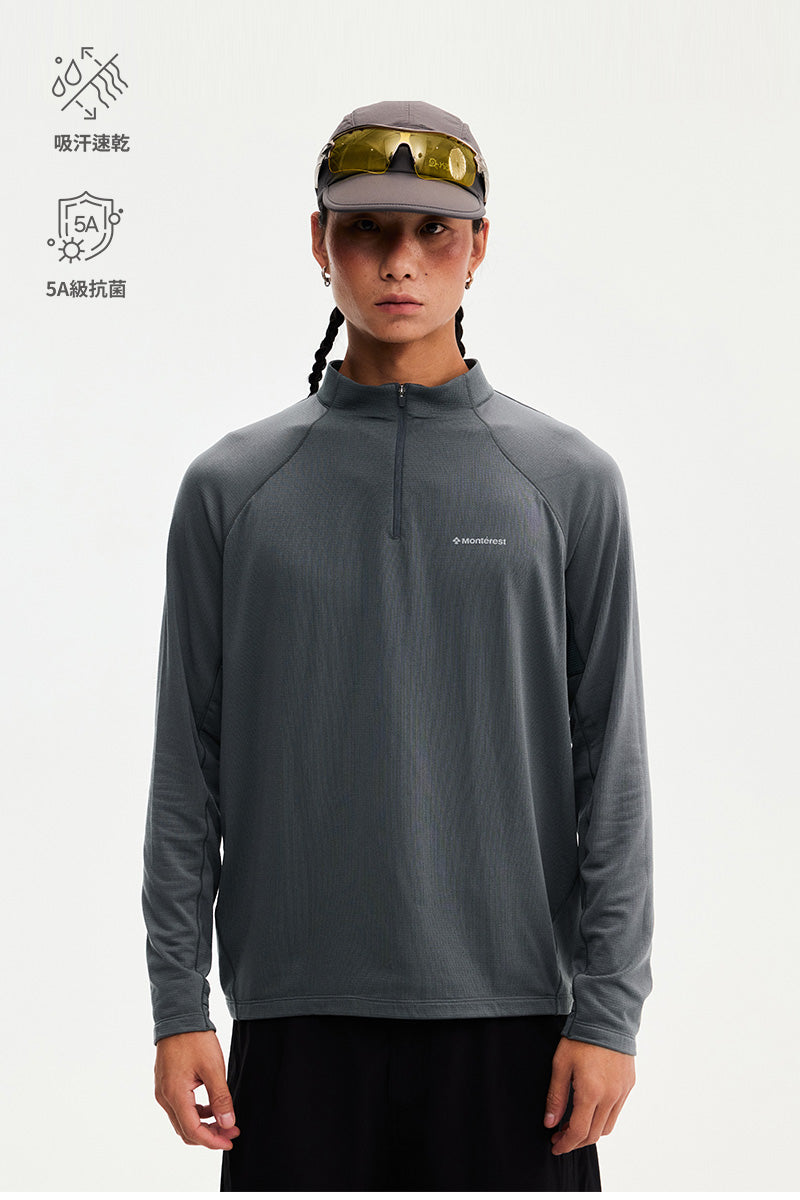 Men's Quick-Dry Half-Zip Long Sleeve T-Shirt