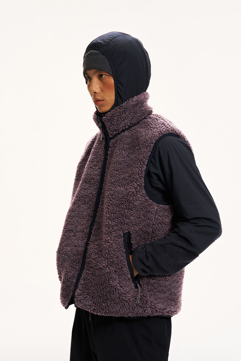 Reversible Stand-Collar Fleece Vest — Men's
