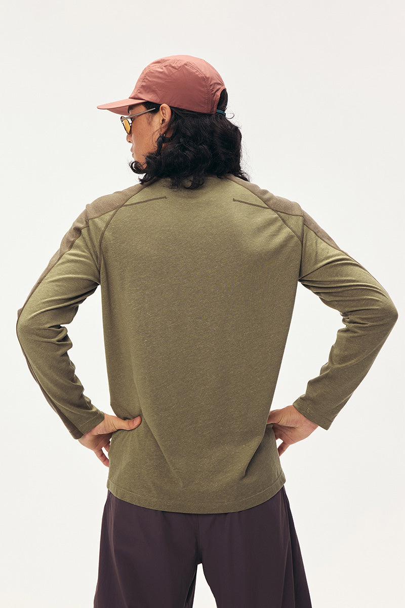 Retro Color-Block Long-Sleeve T-Shirt