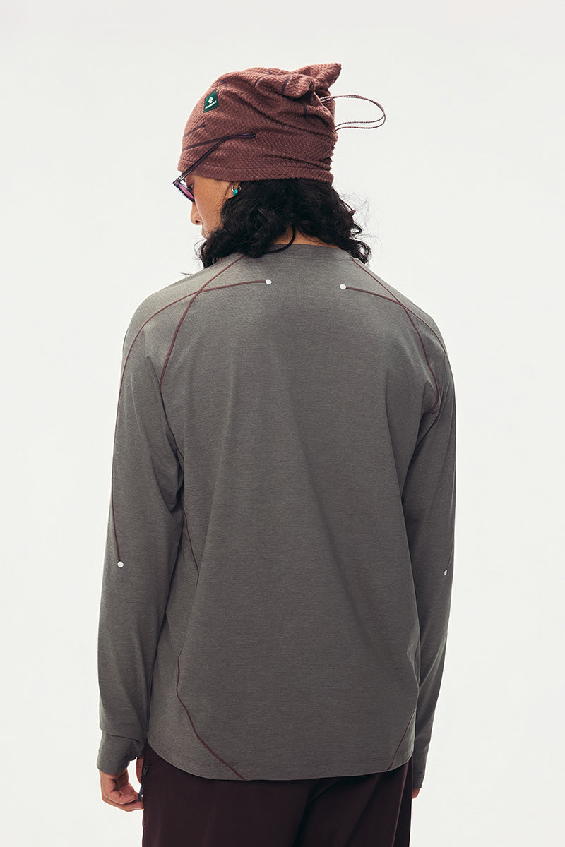 コントラストステッチ ロングスリーブTシャツ メンズ