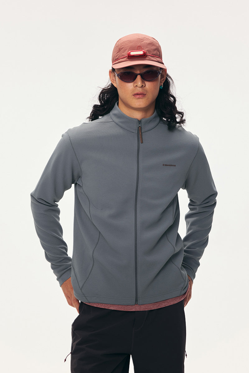 Stand-Collar Waffle Midlayer — Men's