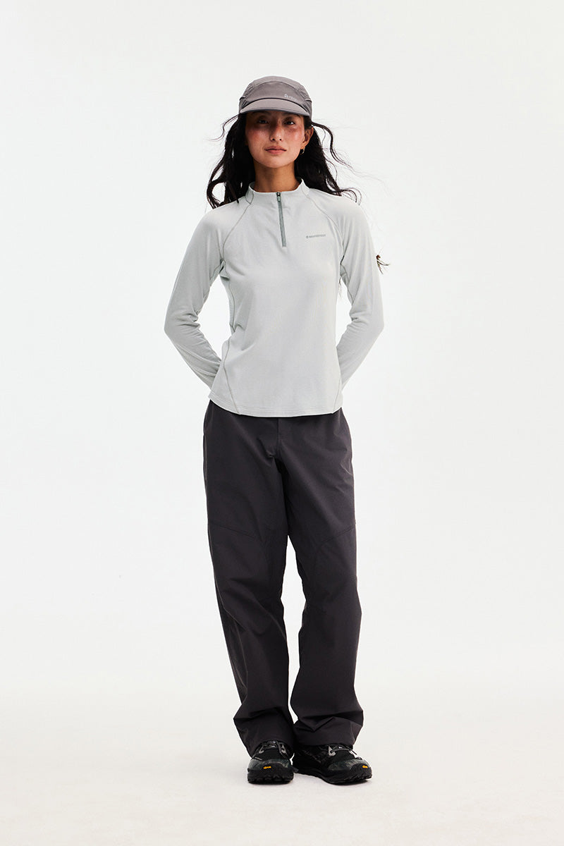 Women's Quick-Drying Half-Zip Long-Sleeve T-Shirt