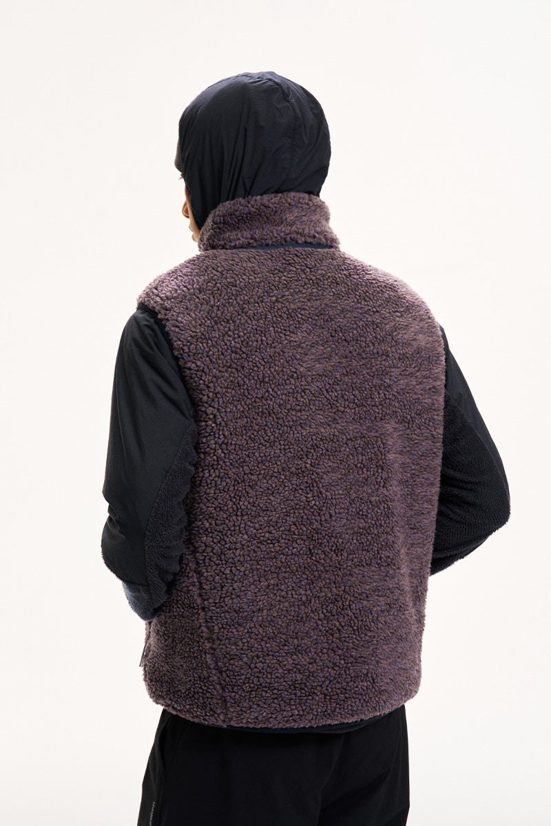 Reversible Stand-Collar Fleece Vest — Men's