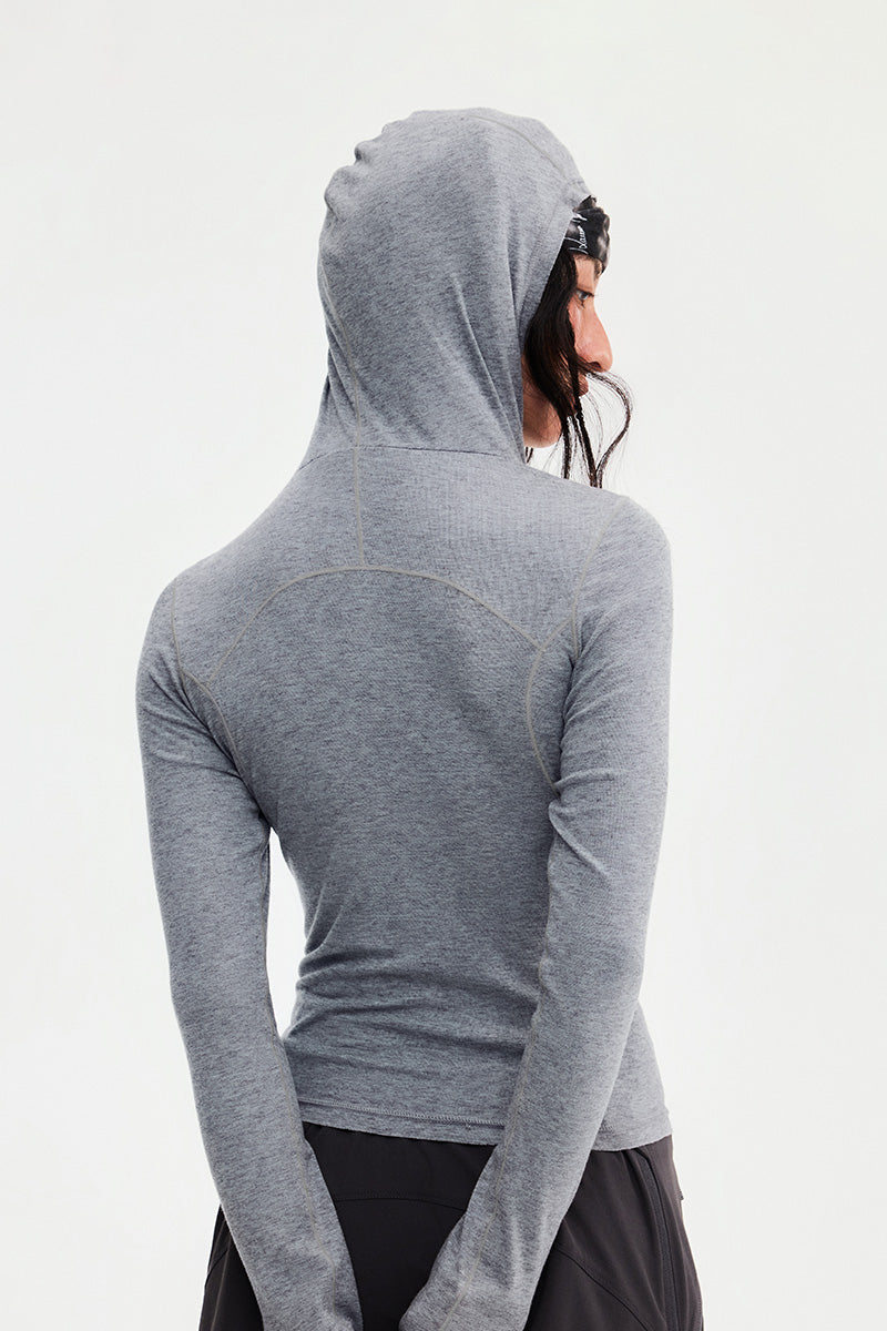 Wool Hooded Long-Sleeve T-Shirt — Women's