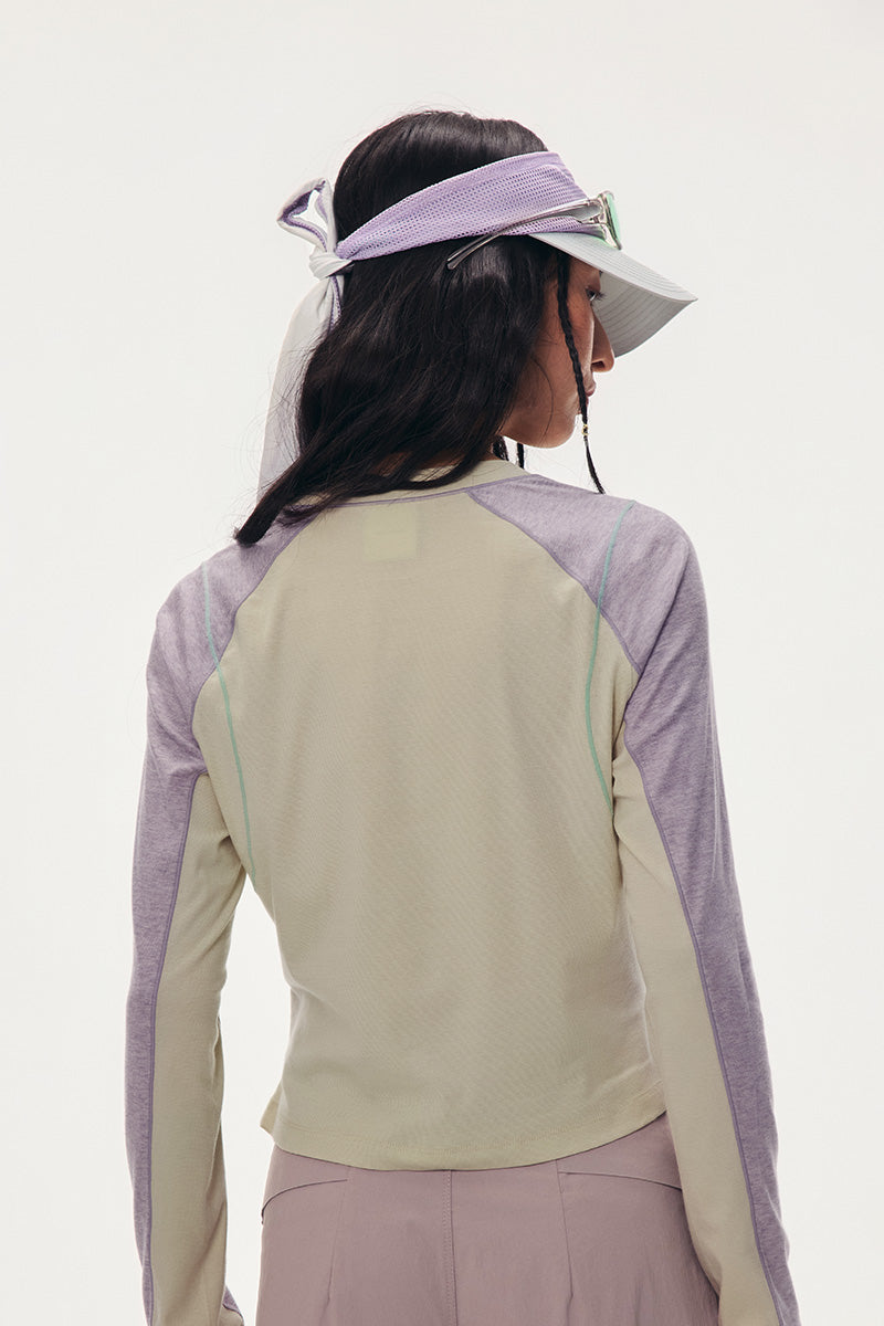 ウール混ロングスリーブTシャツ レディース