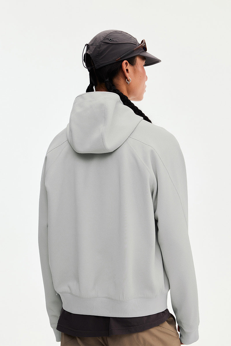 速乾ワッフルコクーンジップパーカー メンズ