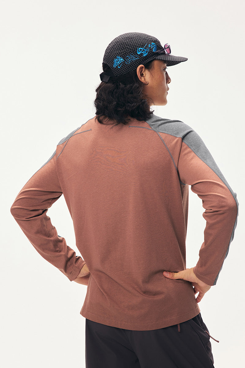 Retro Color-Block Long-Sleeve T-Shirt