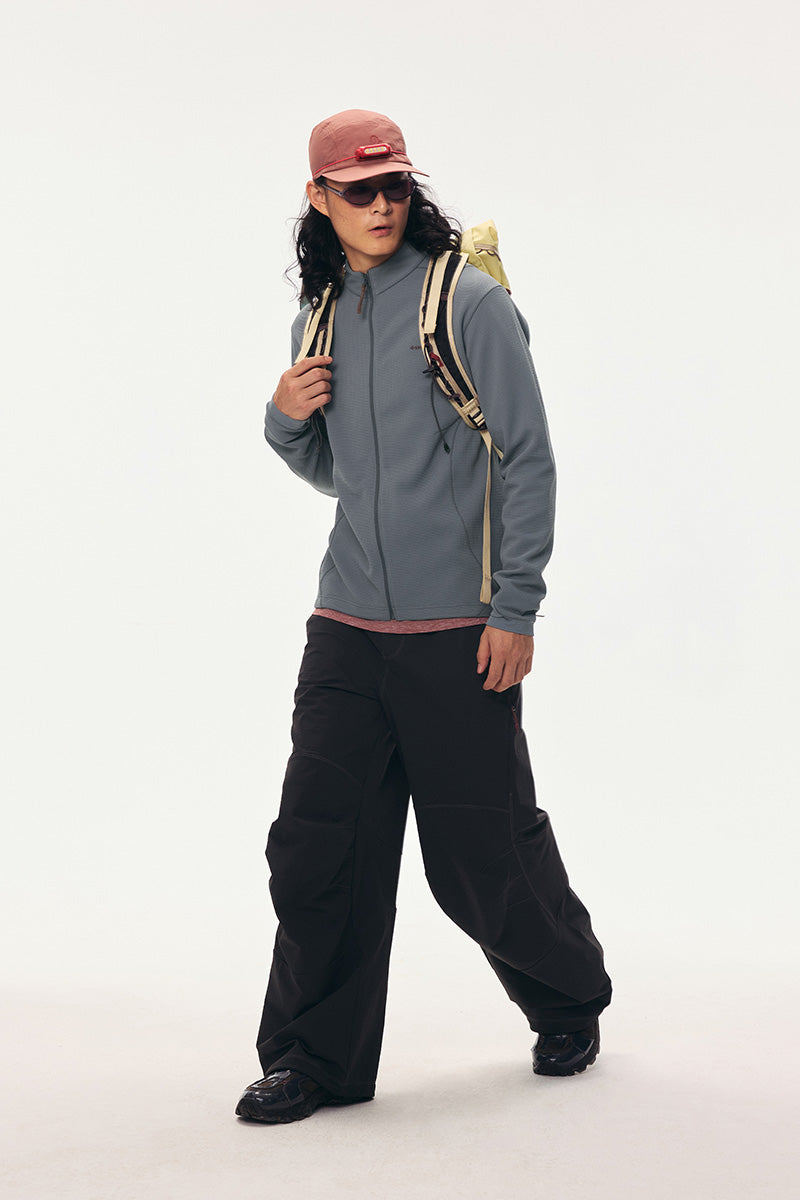 Stand-Collar Waffle Midlayer — Men's