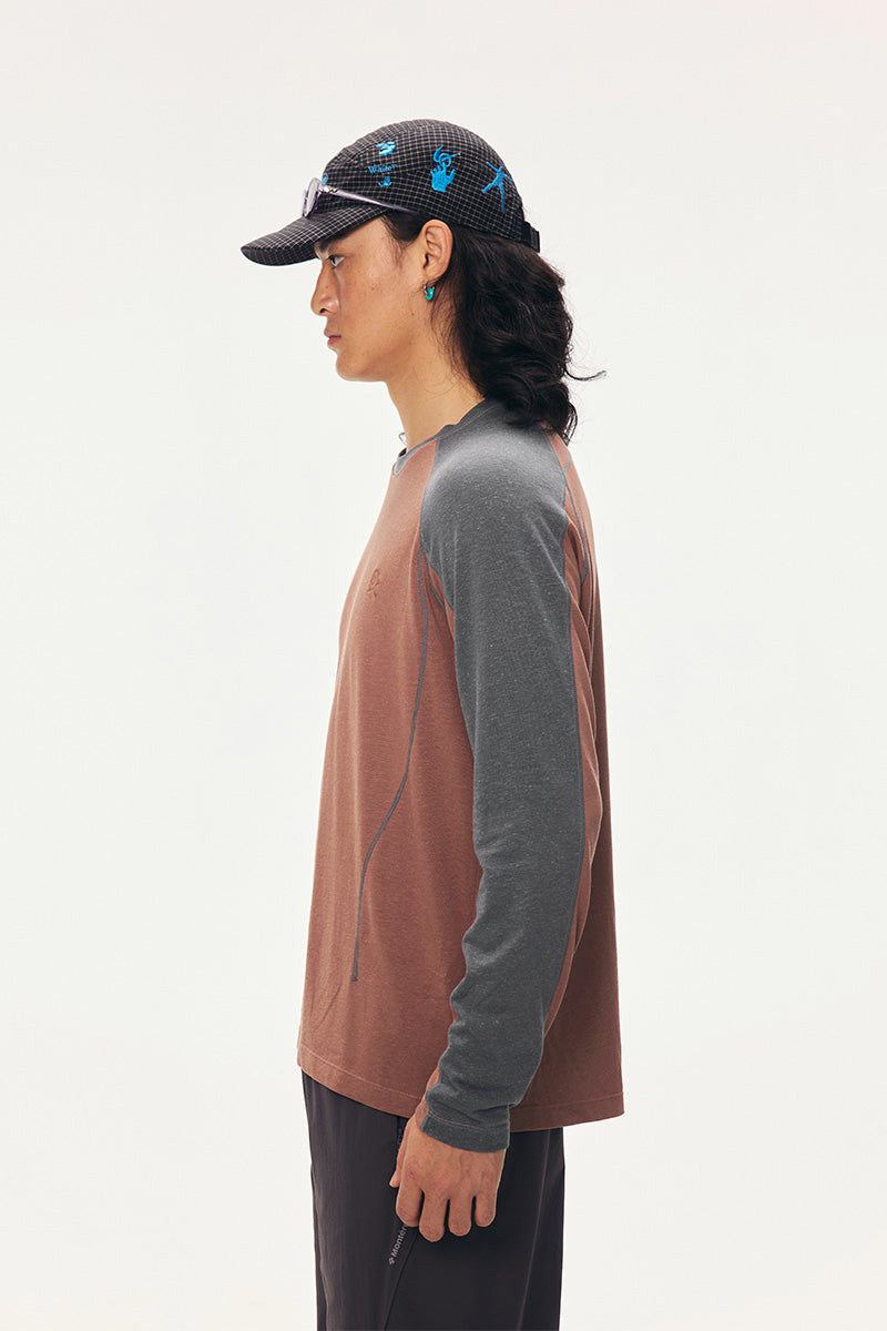 Retro Color-Block Long-Sleeve T-Shirt