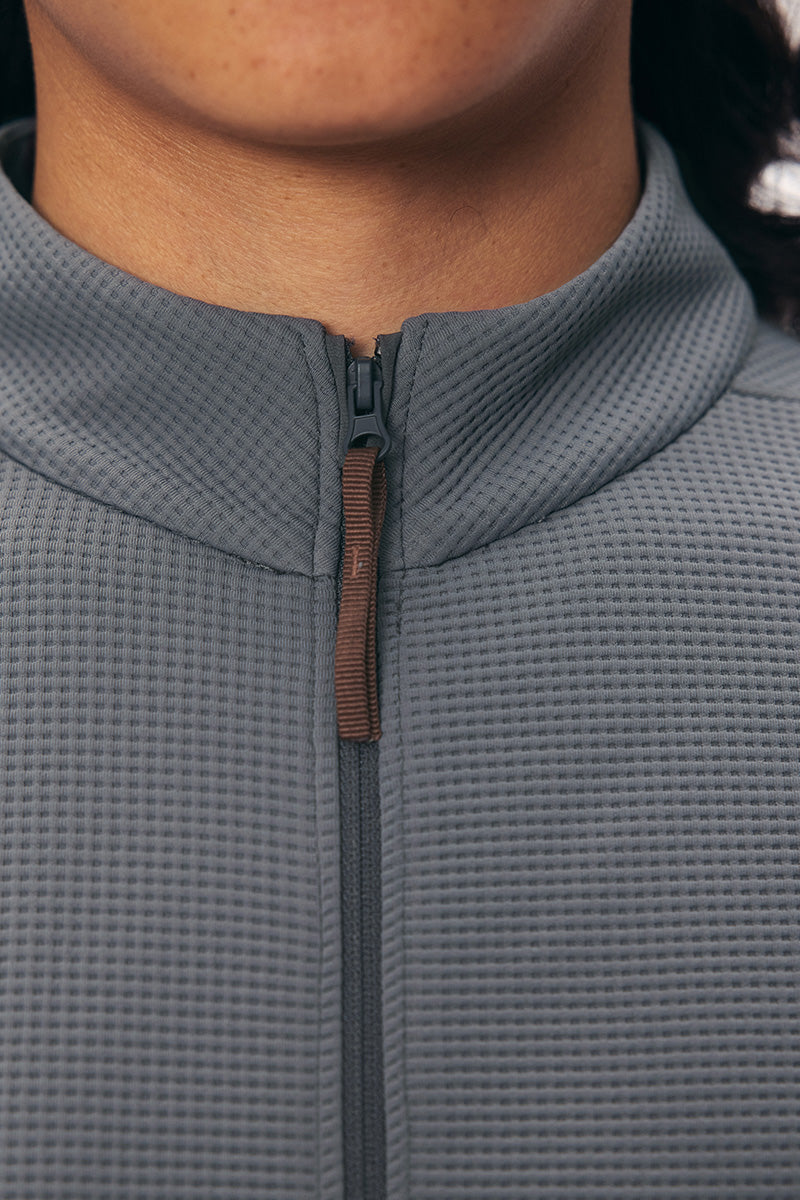 Stand-Collar Waffle Midlayer — Men's