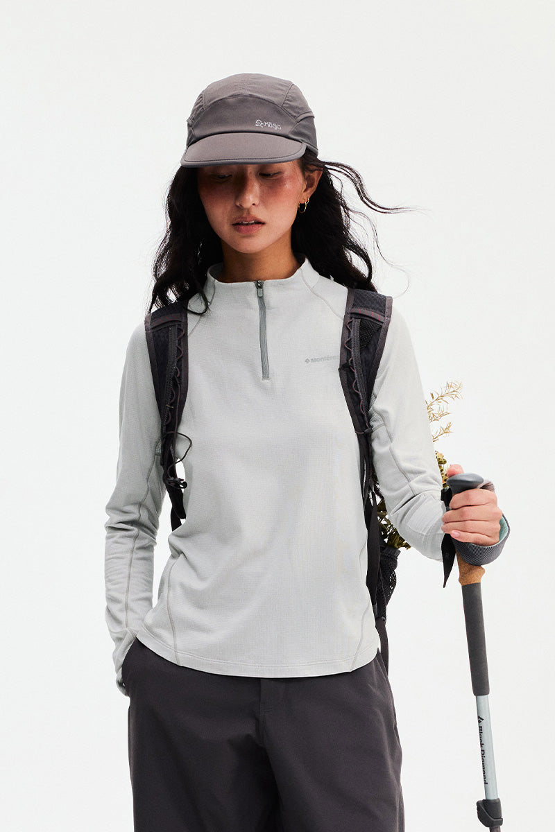 Women's Quick-Drying Half-Zip Long-Sleeve T-Shirt