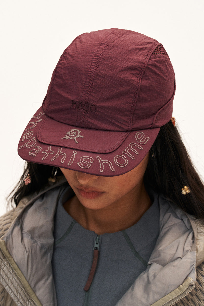 Water-repellent embroidered mesh cap