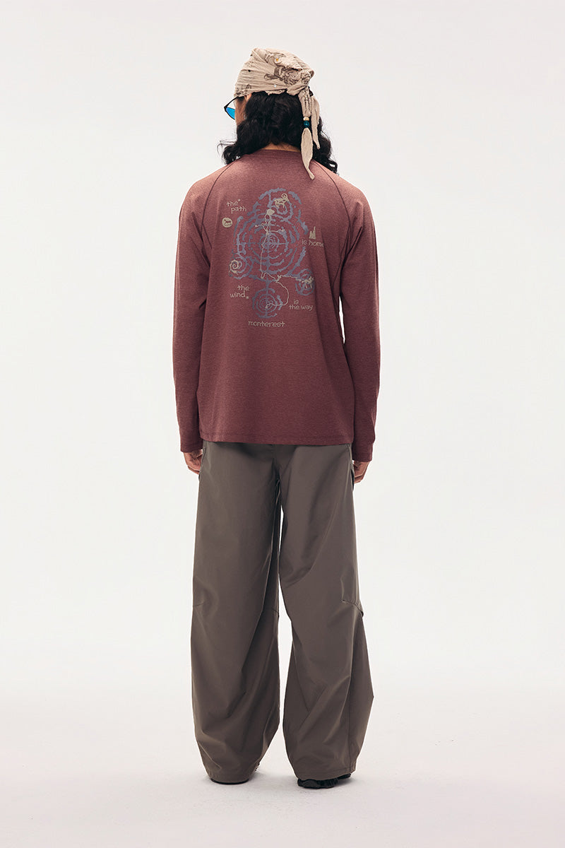 「岩叙」速乾グラフィック ロングスリーブTシャツ