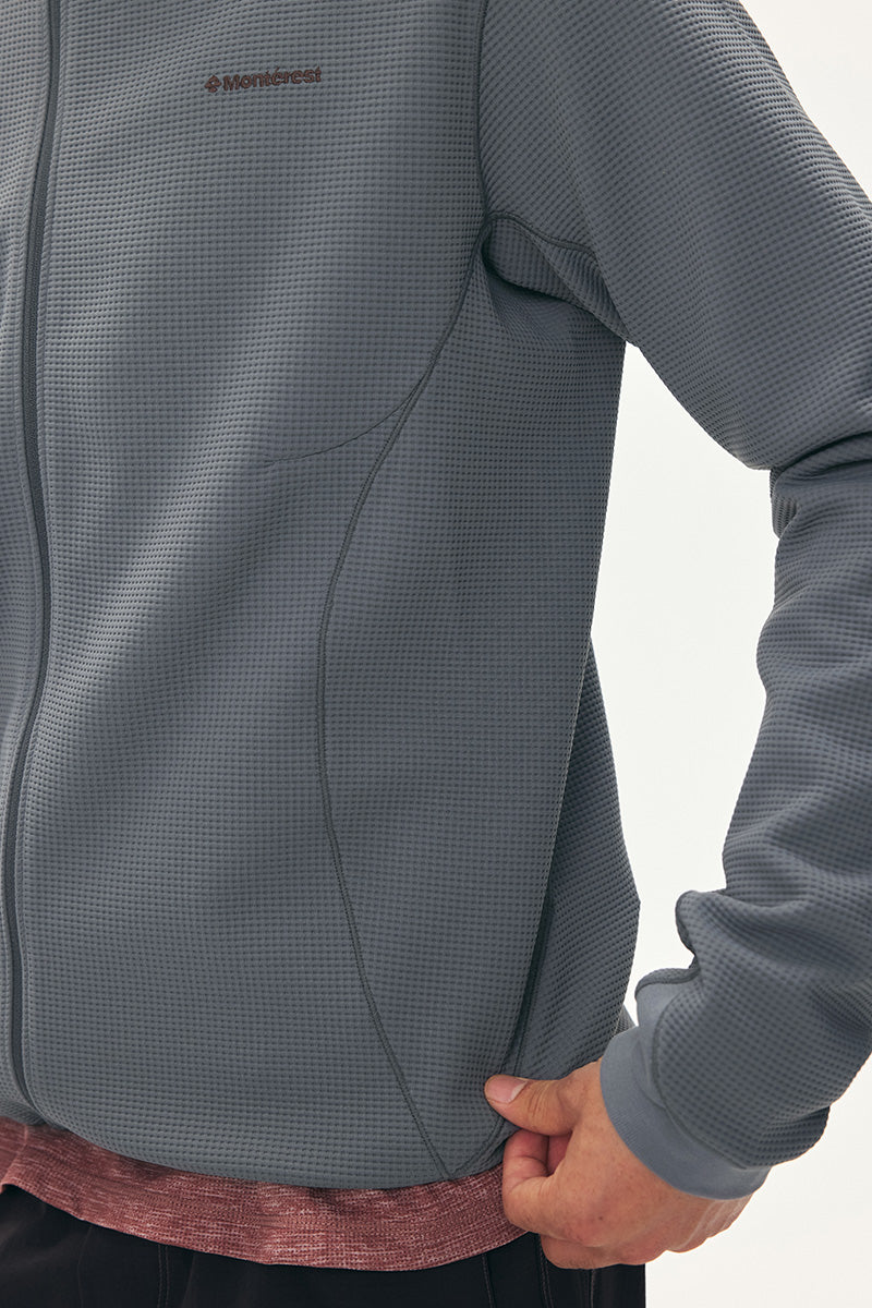 Stand-Collar Waffle Midlayer — Men's