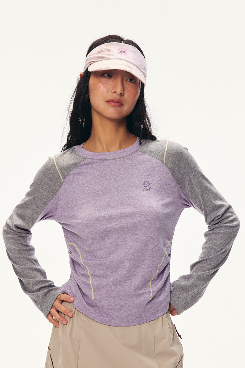 ウール混ロングスリーブTシャツ レディース