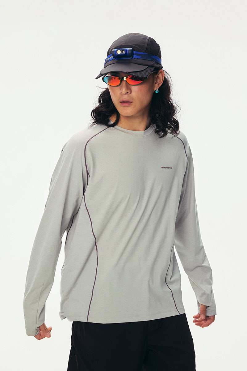 コントラストステッチ ロングスリーブTシャツ メンズ
