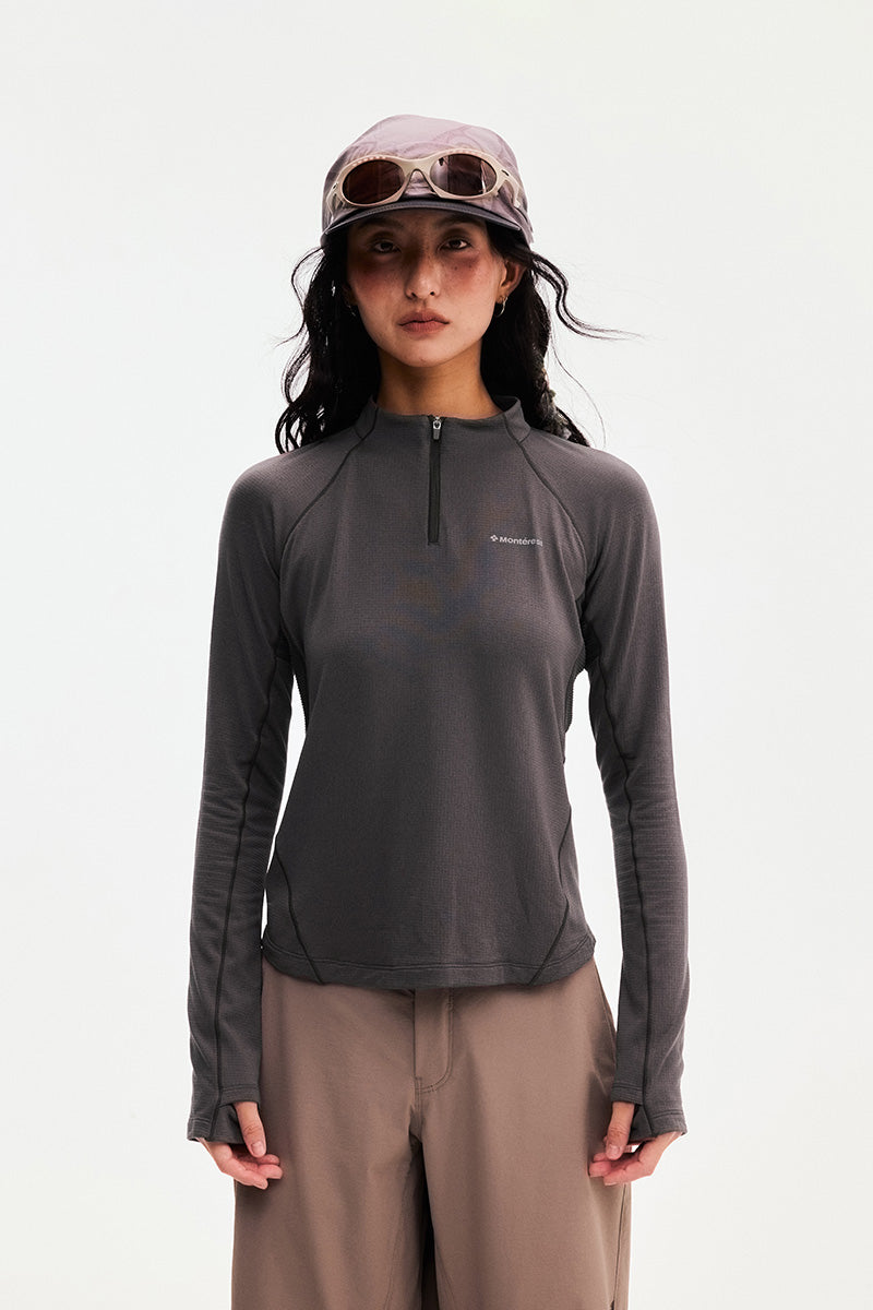 Women's Quick-Drying Half-Zip Long-Sleeve T-Shirt