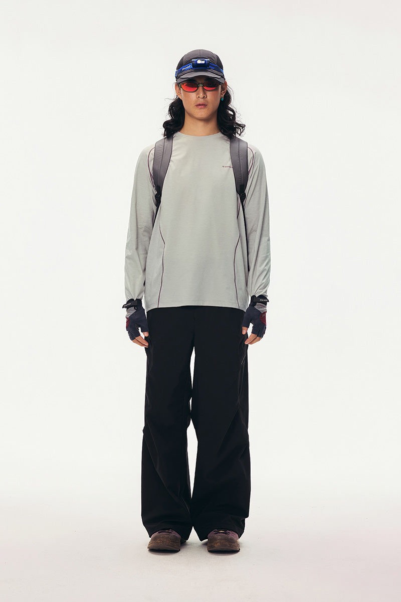 コントラストステッチ ロングスリーブTシャツ メンズ