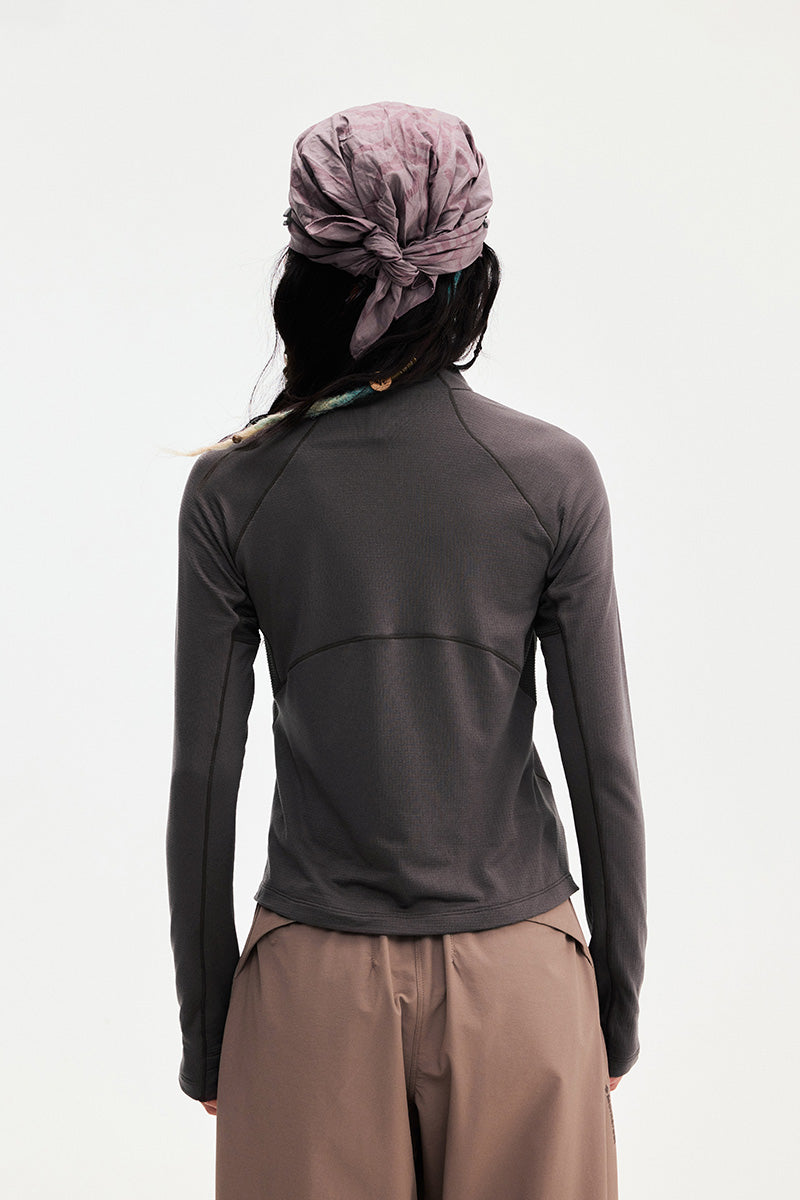 Women's Quick-Drying Half-Zip Long-Sleeve T-Shirt