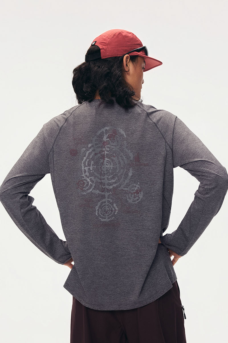 「岩叙」速乾グラフィック ロングスリーブTシャツ