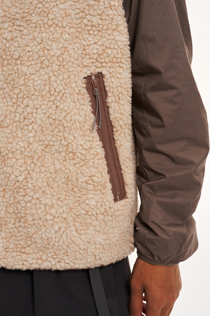 Reversible Stand-Collar Fleece Vest — Men's