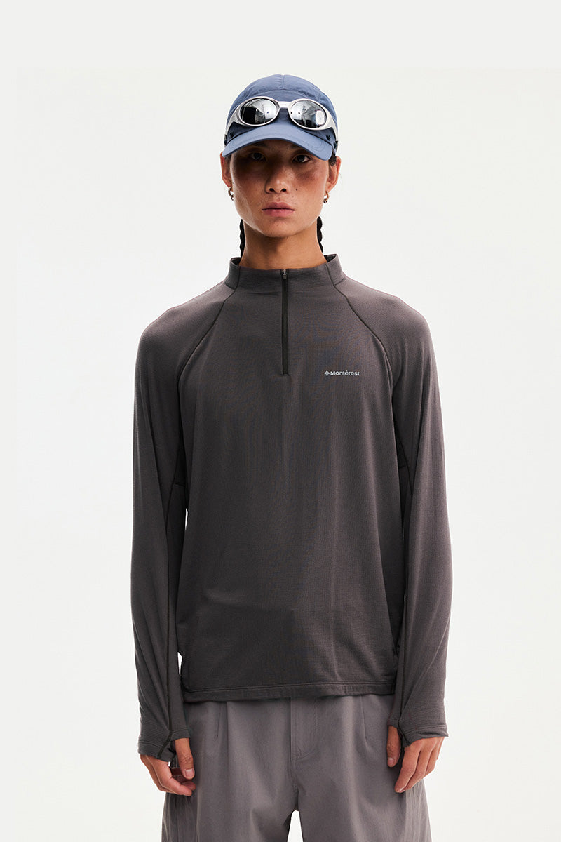 Men's Quick-Dry Half-Zip Long Sleeve T-Shirt