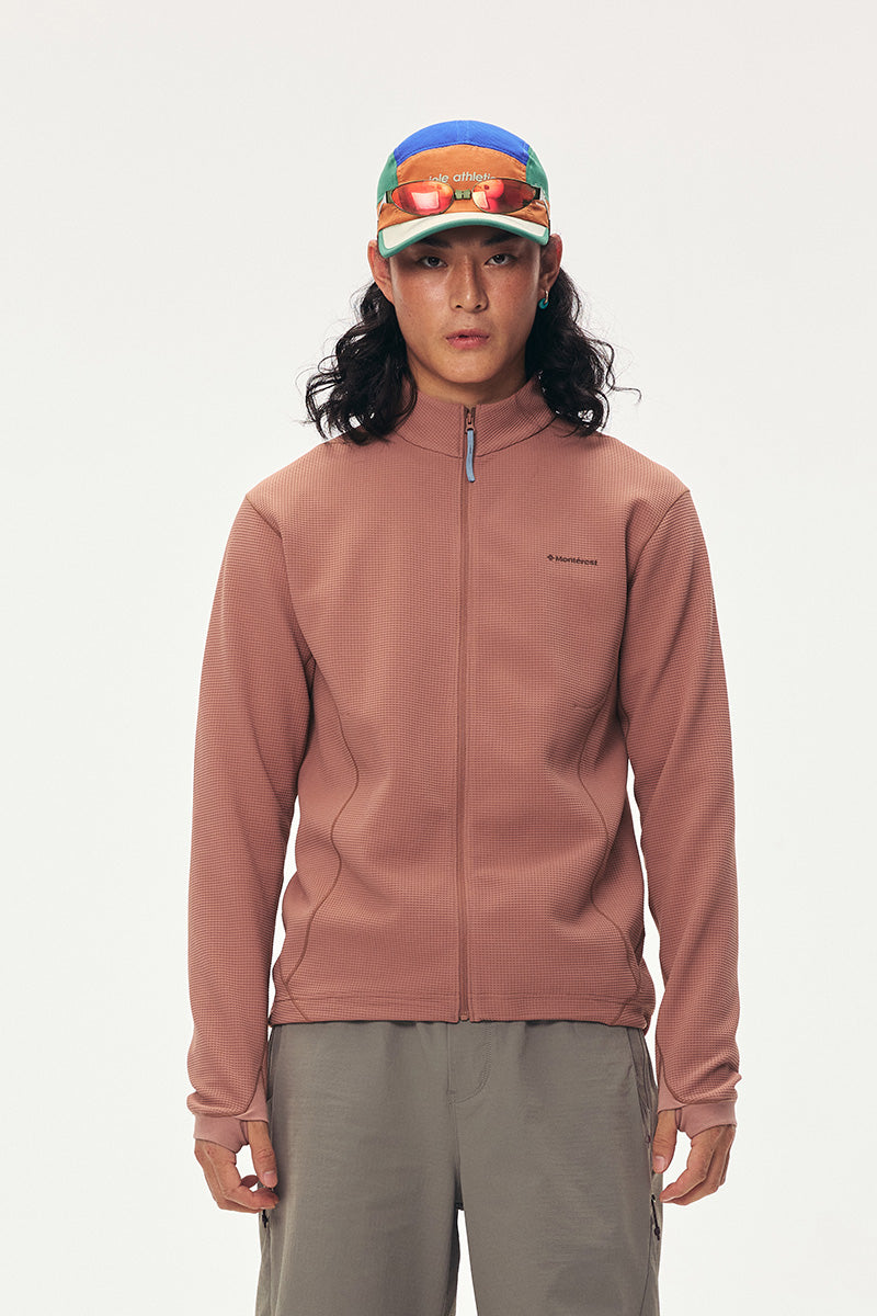 Stand-Collar Waffle Midlayer — Men's